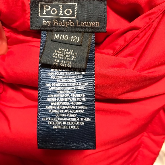 Polo Ralph Lauren reversable vest black/red size M 10/12 new without tag - Picture 13 of 14